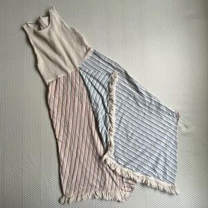 Zara striped crochet midi dress size M fringe detail euro summer beach